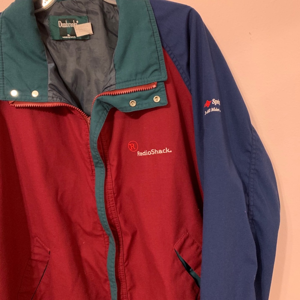 Vintage maroon & blue Radio Shack & Sprint jacket